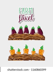 Farm pixel cartoons
