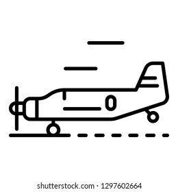 Farm plane icon. Outline farm plane vector icon for web design isolated on white background
