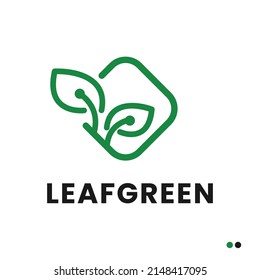 Farm Plantation Cultivation Farm Logo design with fresh green leaves and simple shapes for your agriculture and plantation logo
