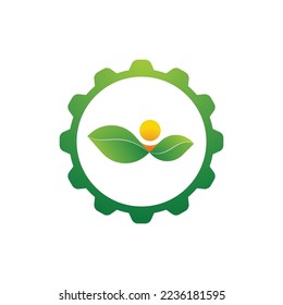 farm and plantation logo with sunlight energy