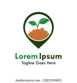 ilustración de logotipo de diseño de punto de cultivo