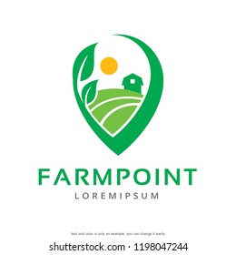 Farm Point Logo Template Design Vector, Emblem, Concept Design, Creative Symbol, Icon