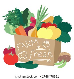 Farm Produce In A Bag. Vector Illustration, Isolated On A White Background.