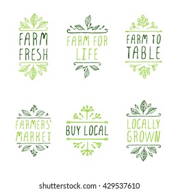 Farm Product Labels. Suitable For Ads, Signboards, Packaging And Identity And Web Designs. Locally Grown. Farm For Life. Farm To Table. Buy Local. Farmers Market. Farm Fresh.