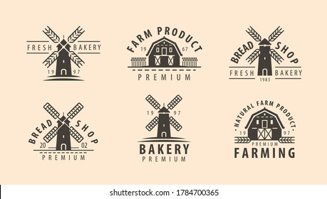 Farm product logo or symbol. Agriculture, farming, natural food concept