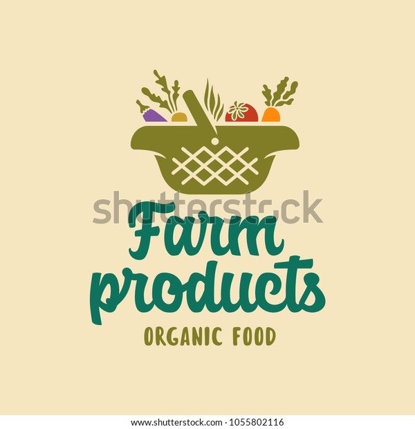 Farm Products Emblem Label Badge Food Stock Vector Royalty Free