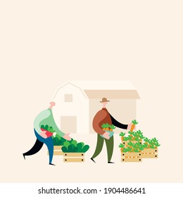 Farm products, Fresh, eco-products vector illustration