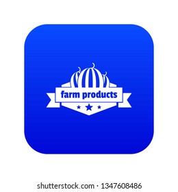 Farm products icon blue vector isolated on white background