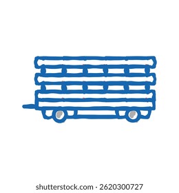 produtos agrícolas transporte reboque ícone doodle esboço vetor. produtos agrícolas transporte sinal reboque. símbolo isolado ilustração