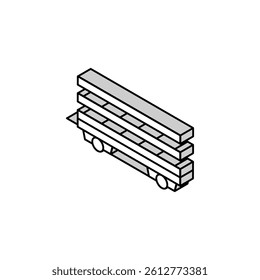 farm products transportation trailer isometric icon vector. farm products transportation trailer sign. isolated symbol illustration