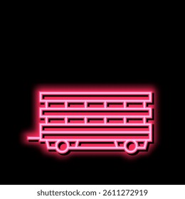 farm products transportation trailer neon light sign vector. farm products transportation trailer illustration