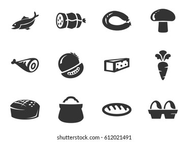 Farm products vector icons for user interface design