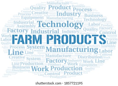 Farm Products word cloud create with text only.
