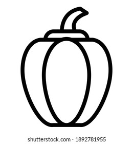 Farm pumpkin icon. Outline farm pumpkin vector icon for web design isolated on white background