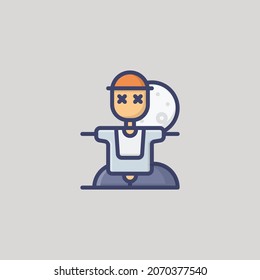 Farm Puppet Filled Outline Icon, Logo, and illustration Vector