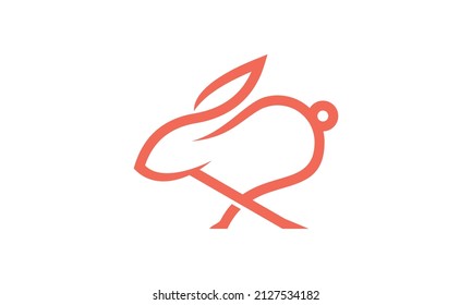 Farm rabbit logo concept	orange color