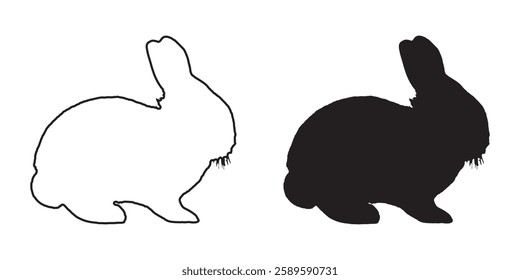 Farm Rabbit Silhouette - Premium Rabbit Vector for Branding
