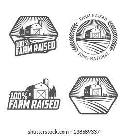 Farm raised labels and badges