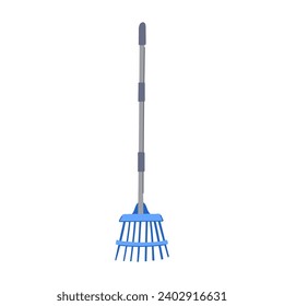 farm rake cartoon. tool spade, yard broom, fork grass farm rake sign. isolated symbol vector illustration