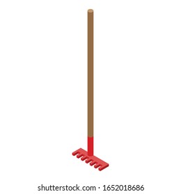Farm rake icon. Isometric of farm rake vector icon for web design isolated on white background