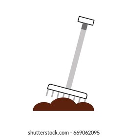 farm rake isolated icon