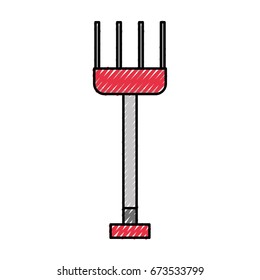farm rake isolated icon
