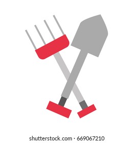 farm rake with shovel