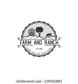 Farm Ranch Logo Design Stock Vector (Royalty Free) 1295263891 ...