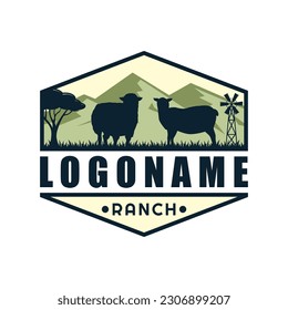Farm and ranch logo template, agriculture logo design