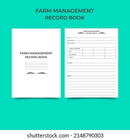 Farm Record Keeping Book.Farm Management Record Keeping Book, Farmers Ledger Book, Equipment Livestock Inventory Repair Log
