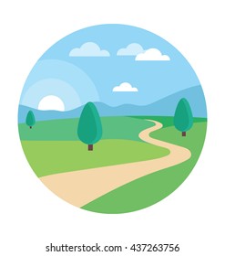 Farm Road Vector Icon