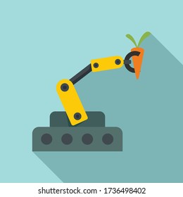 Farm robotic arm icon. Flat illustration of farm robotic arm vector icon for web design