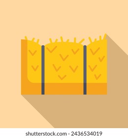 Farm roll harvesting icon flat vector. Nature country food. Rural rail grass