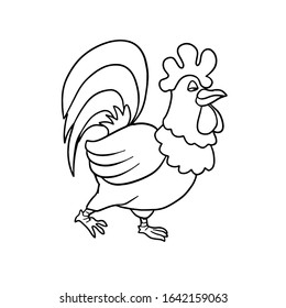 Farm rooster children vector illustration