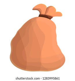 Farm sack icon. Cartoon of farm sack vector icon for web design isolated on white background