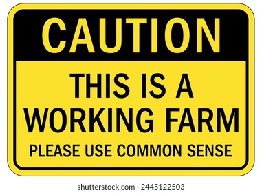 Farm safety sign and labels