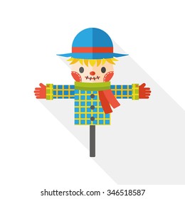 farm scarecrow flat icon