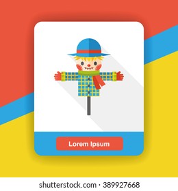 farm scarecrow flat icon
