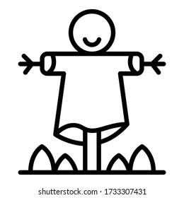 Farm scarecrow icon. Outline farm scarecrow vector icon for web design isolated on white background