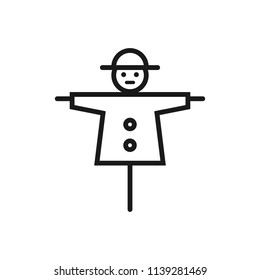 farm scarecrow linear icon
