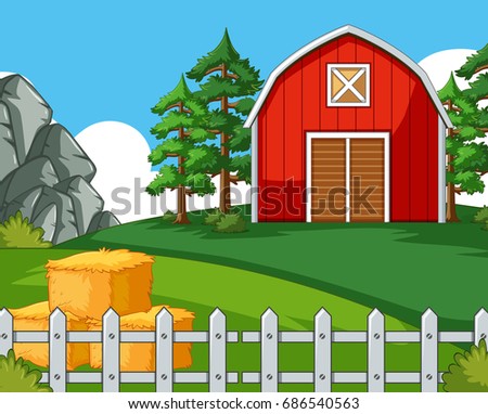 Farm scene in nature