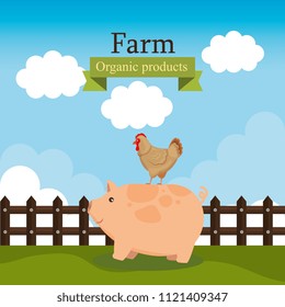 farm scene organic products label