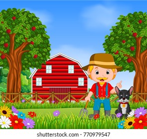 Farm scenes with many animals and farmers