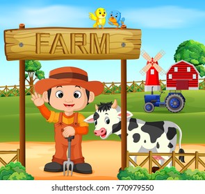 Farm scenes with many animals and farmers