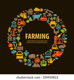farm set icons. signs and symbols