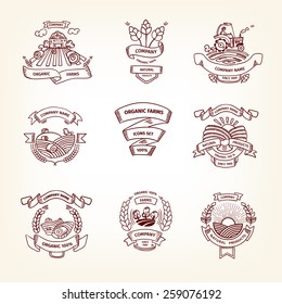 Set Grill Barbecue Badges Stickers Emblems Stock Vector (royalty Free 