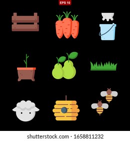 farm set stock vector illustration icon