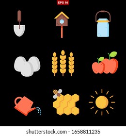 farm set stock vector illustration icon