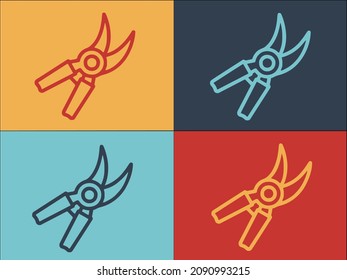 Farm Shears Logo Template, Simple Flat Icon of farm,agriculture,farming