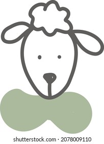 Granja oveja, ilustración, vector, sobre fondo blanco.